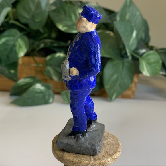 Antique Composition Figure Railroad Engineer W Oil Can Toy Trico Figurine Japan - Picture 9 of 14